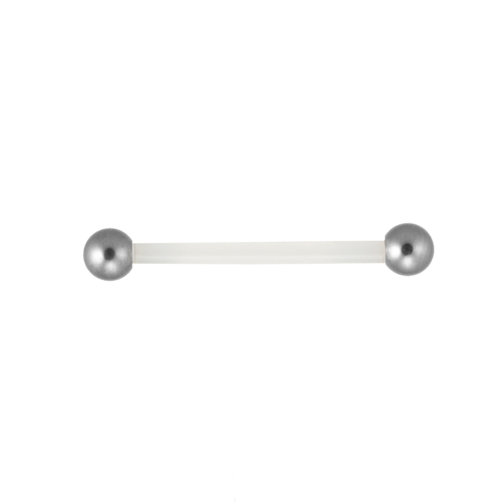 barbell piercing aus bisoflex mit kugeln aus titan